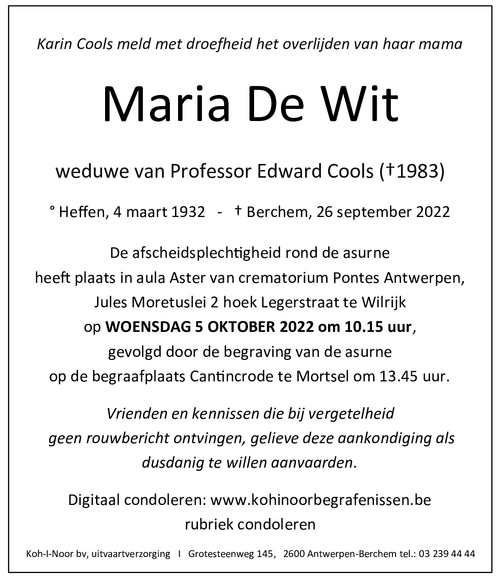 Maria De Wit