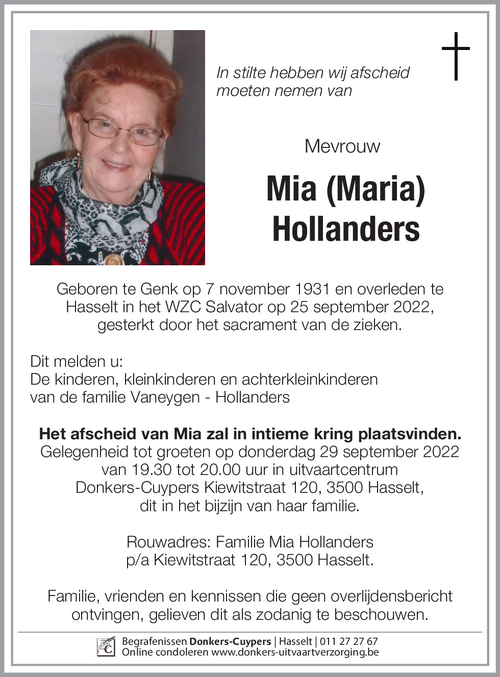 Mia (Maria) Hollanders