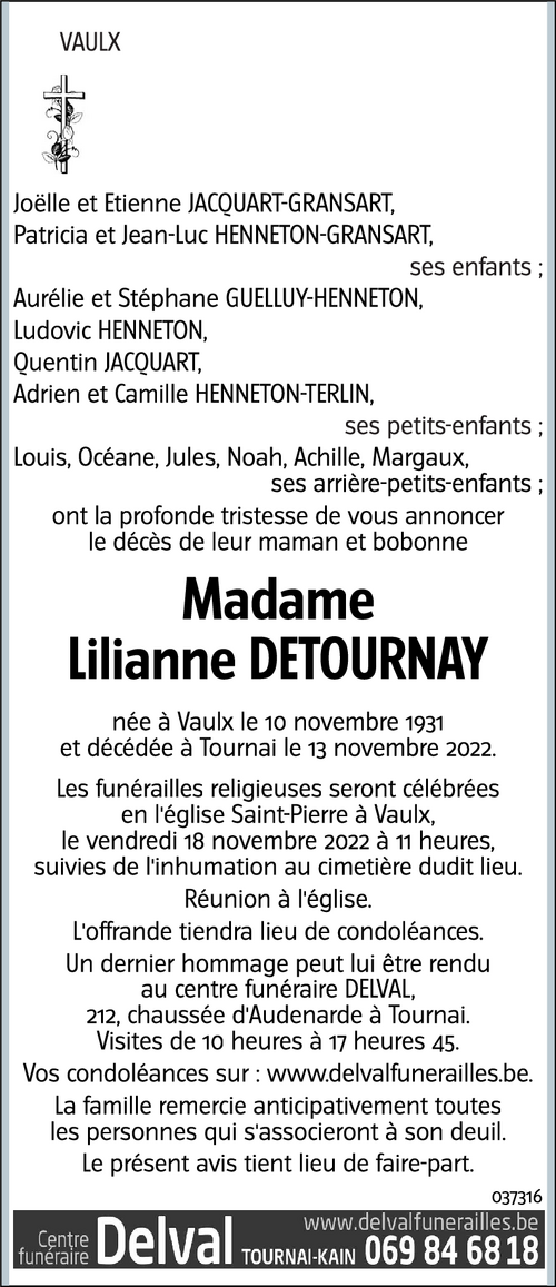 Lilianne DETOURNAY