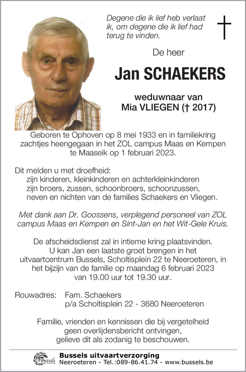Jan SCHAEKERS