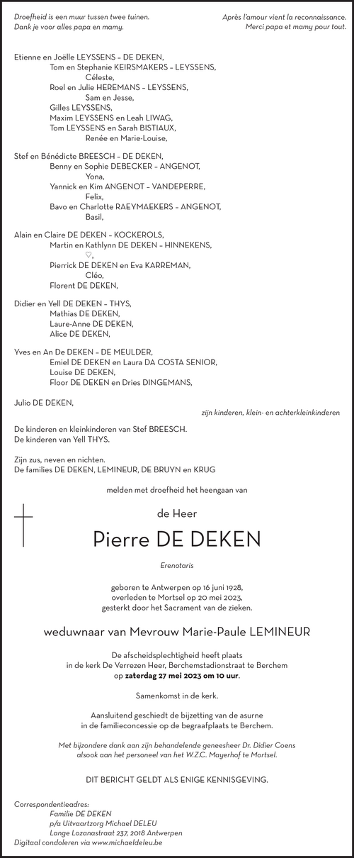 Pierre De Deken