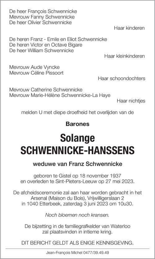 Solange Schwennicke-Hanssens