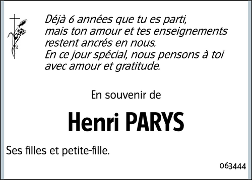 Henri PARYS.