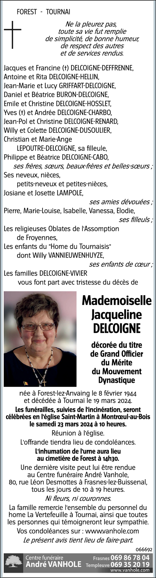 Jacqueline DELCOIGNE