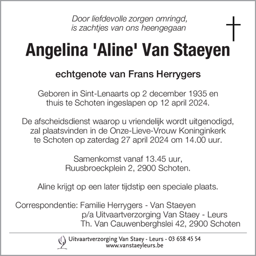 Angelina Van Staeyen