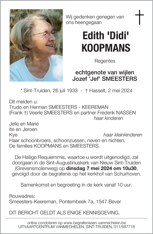 Edith ''Didi' Koopmans