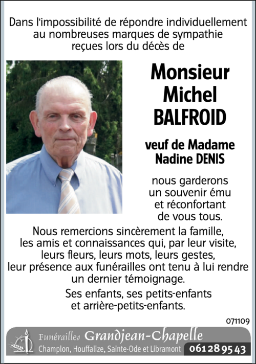 Michel BALFROID.